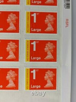 50 1st Class Large Letter Signed-For Recorded Stamps sheet self-adhesive GENUINE