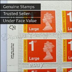 50 1st Class Large Signed For Stamps GENUINE Serial Numbers on Sheets Stamp GB