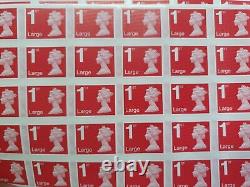 50 X 1st Class Large Letter Stamps Unfranked Off Paper With Gum Self Adhesive