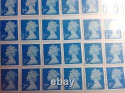602 X 2nd Blue peel And Stick Stamps Unfranked Easy Peel N Stick F/v £396
