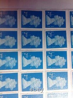 602 X 2nd Blue peel And Stick Stamps Unfranked Easy Peel N Stick F/v £396