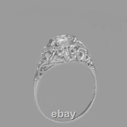 ANTIQUE OLD CUT DIAMOND SOLITAIRE RING Platinum Vintage Engagement Ring 24h post