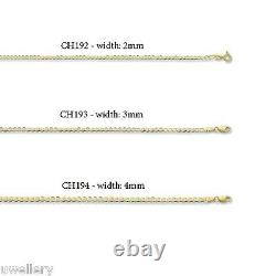 Anklet Solid 9ct Yellow Gold Curb Chain Hallmarked 10 FREE UK POST NEW 2-3-4MM