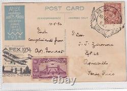 Apex Air post Exhibition post card to Puerto Rico 10/5/1934