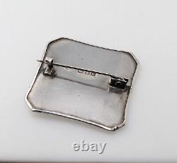 Arts and Crafts Repoussé Pin Brooch Hallmarked English Silver Initial R or J