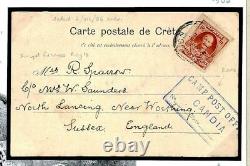 BRITISH FORCES CRETE Camp Post Office Candia Cachet Postcard 1906 M184