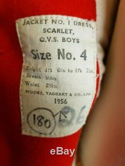 Brilliant Post WW2 Queen Victoria School QVS Childs Scarlet Uniform & Stand