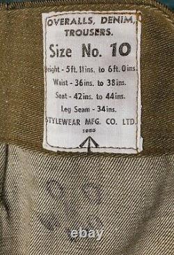 British Post Wwii Olive Drab Cotton Drill Army Trousers