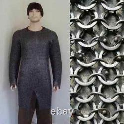 Chain mail Shirt XL Size Full sleeve Round Riveted With Washer Chain mail Shirt