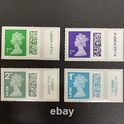 Colour Named Margin FULL 18 SET Barcode Definitive Stamps Machin QE2 GB Rare
