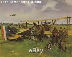 Cuneo Fine Arts Signed, Air Post in Folkestone Koln (1919) by Terence Cuneo