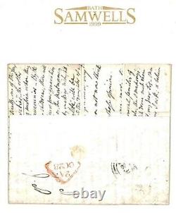 FRANCE CROSS-CHANNEL Cover IRISH SEA MAIL Vernon Arched Foreign Paid 1838 B126