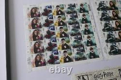 Framed Harry Potter Royal Mail 2018 Stamp Sheets 24 x 20