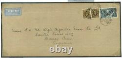 GB 10s SEAHORSE Cover DOCK SHOTTON Ches KGV High Value ARGENTINA AIR MAIL 1937.2