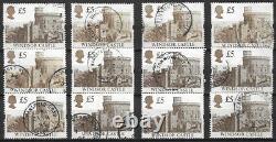 GB 1990s High Value Castles stamps x 372 £1, £1.50, £2 and £5 used off paper