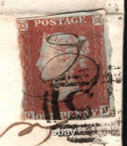 GB 1d Cover 1844 MANUSCRIPT CANCEL Curdworth Penny Post RARE Birmingham 496e