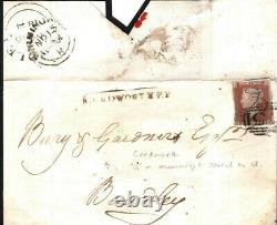 GB 1d Cover 1844 MANUSCRIPT CANCEL Curdworth Penny Post RARE Birmingham 496e
