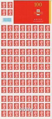 GB 2000 Second Royal Mail 100 x 1st Class Business Sheet complete MNH RARE