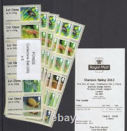 GB 2013 Post & Go Freshwater Ponds Collectors Set 36 Values Stampex Receipt #11