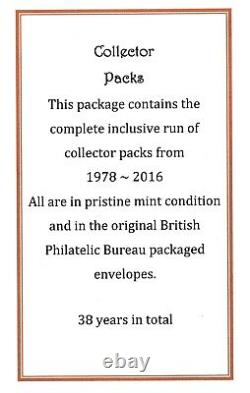 GB 38 Year Packs 1978 to 2016 inclusive-all complete and pristine condition