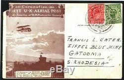 GB Aviation UK FIRST AIR MAIL Card RHODESIA RARE DESTINATION Mine 1911 36a. 1