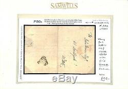 GB COACHING London Temple DOCKWRA Penny Post Cover Southgate c1760 P80a