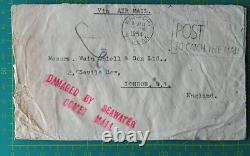 GB Comet Cover from KARACHI to LONDON W1 1954, Damaged by Seawater, General P. O