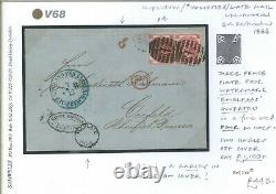 GB Cover 3d PLATE 4 INVERTED WATERMARK EMBLEMS Pair London LATE MAIL 1866 V68