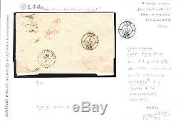 GB Cover RARE LATE MAIL Charing Cross 4d Late Fee 1866 London FRANCE Lyon L14b