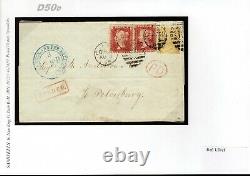 GB Cover SG. 110/43 9d Strawith1d Reds 1869 RUSSIA DESTINATION MAIL 11d Rate D50d