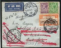 GB EGYPT KGV Cover Air Mail Forwarded 1933 Port Said SHIPSS Maduro KENYA MC21a