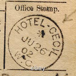 GB Hotel Post Office HOTEL CECIL CDS Telegraph & 1902 Original Cover MS1845