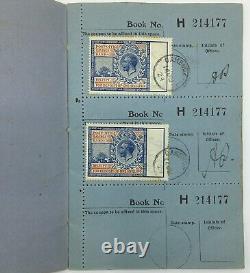 GB KGV 1920 Post Office Savings Bank Receipt Revenue Stamps in Original Book