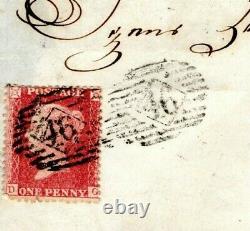 GB LATE FEE DESTINATION MAIL Cover SG. 40 STRIP OF SIX Id Red 1862 Milan L26b