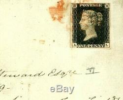 GB PENNY BLACK Cover 1841 Wolston Penny Post 1d Plate VI (AL) Warwicks 776b