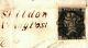 GB PENNY BLACK Cover Plate V Stockton MX Shildon Penny Post Co Durham 1841 X16a