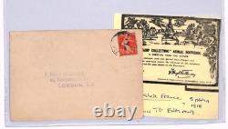 GB PIONEER AVIATION Mulready Design VALLANCEY 1918 Post Card FRANCE AIR MAIL ZE4
