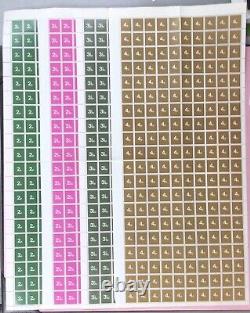 GB Post Office School Training Stamps, 1970's Full Sheets, Rare M. N. H