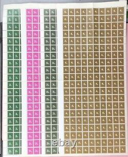 GB Post Office School Training Stamps, 1970's Full Sheets, Rare M. N. H