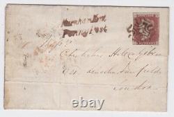 GB QV 1841 cover 1d red imperf plate 8 pl8 GB MX Newnham Kent Penny post