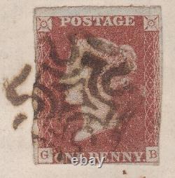 GB QV 1841 cover 1d red imperf plate 8 pl8 GB MX Newnham Kent Penny post