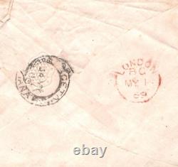 GB QV SG. 117 1s Cover 1s Northampton 1869 BRITISH GUIANA West Indies Mail KA539