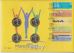 GB Qeii Pnc Cover £2 Coins Royal Mail Mint 2002 Commonwealth Games Manchester