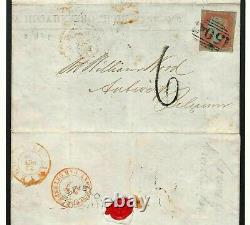 GB SG. 12 Cover UNDERPAID DESTINATION MAIL Mansfield Notts 1852 BELGIUM MS1503