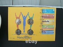 GB UK Royal Mint / Mail 2002 Commonwealth Games 4x £2 PNC FDC Cover