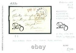 GB UPP Cover 1842 Tonbridge PD. 1D Superb Manuscript Paid Penny Post KENT A33a