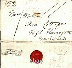 GB WARWICKS Cover Atherstone Penny Post No3 RECEIVER Rare DOTTED FRAME1834 A4G23