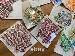 GB unfranked postage stamps, no gum! £250 FV per lot MIXED VALUES