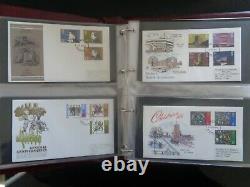 GT BRITAIN 1969-2004 FIRST DAY COVERS IN 5 x ROYAL MAIL ALBUMS 320+ x DIFFERENT
