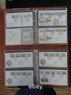 GT BRITAIN 1973-1988 COLLECTION OF 390 x FIRST DAY COVERS 7 x POST OFFICE ALBUMS